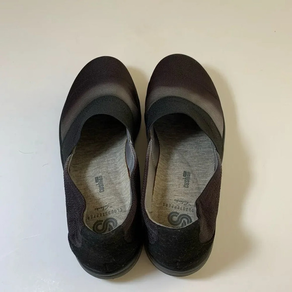 Clarks Cloudsteppers Fabric Comfort Shoe 6W Black Ombré Soft Footbed Orthopedic - Picture 4 of 11